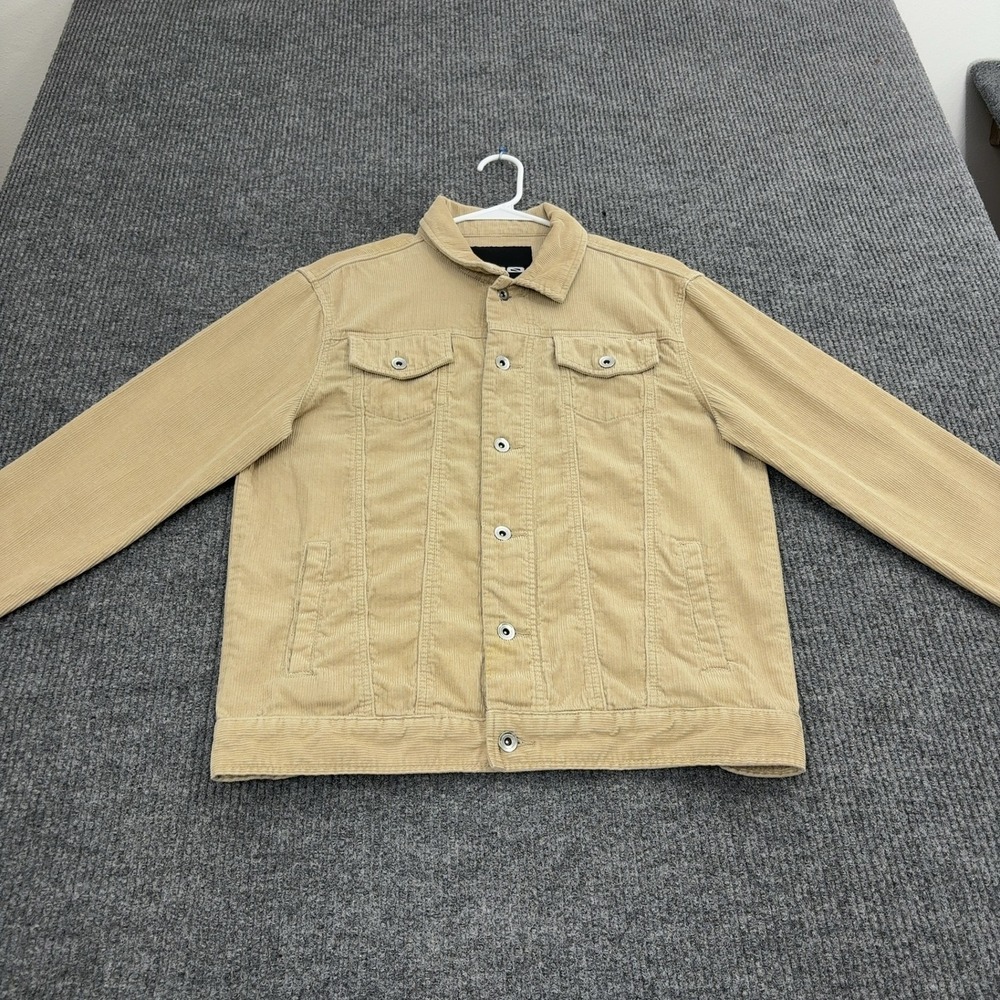 RSQ Jacket Mens S Tan Cotton Corduroy Trucker Casual Streetwear Workwear